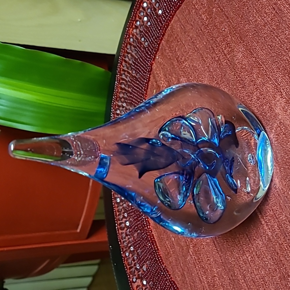 M.P. Teardrop Crystal Paperweight